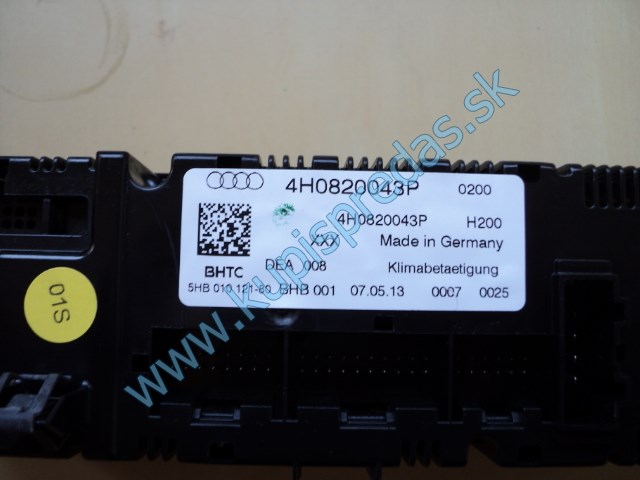 Ovládací panel klímy AUDI A8 4H  